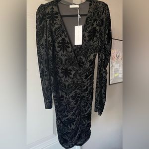 Black velvet cocktail dress